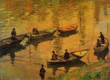 Anglers on the Seine at Poissy Claude Monet Oil Paintings